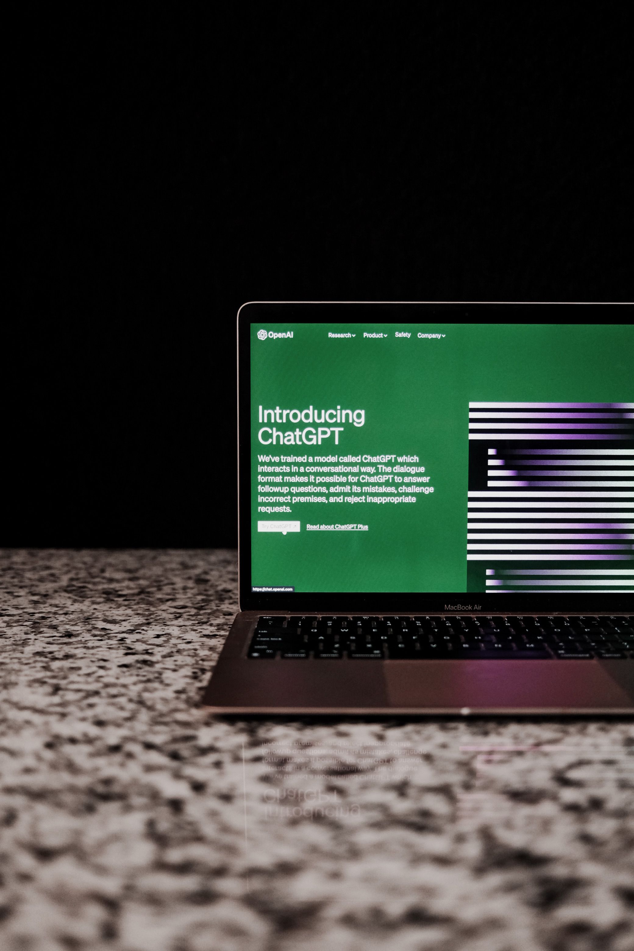 Laptop displaying an AI interface in a learning environment